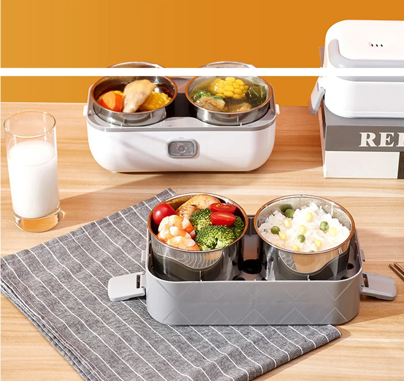 Excellent Quality Pluggable Stainless Steel Portable Electric Heating Storage Lunch Box Bento Food Container