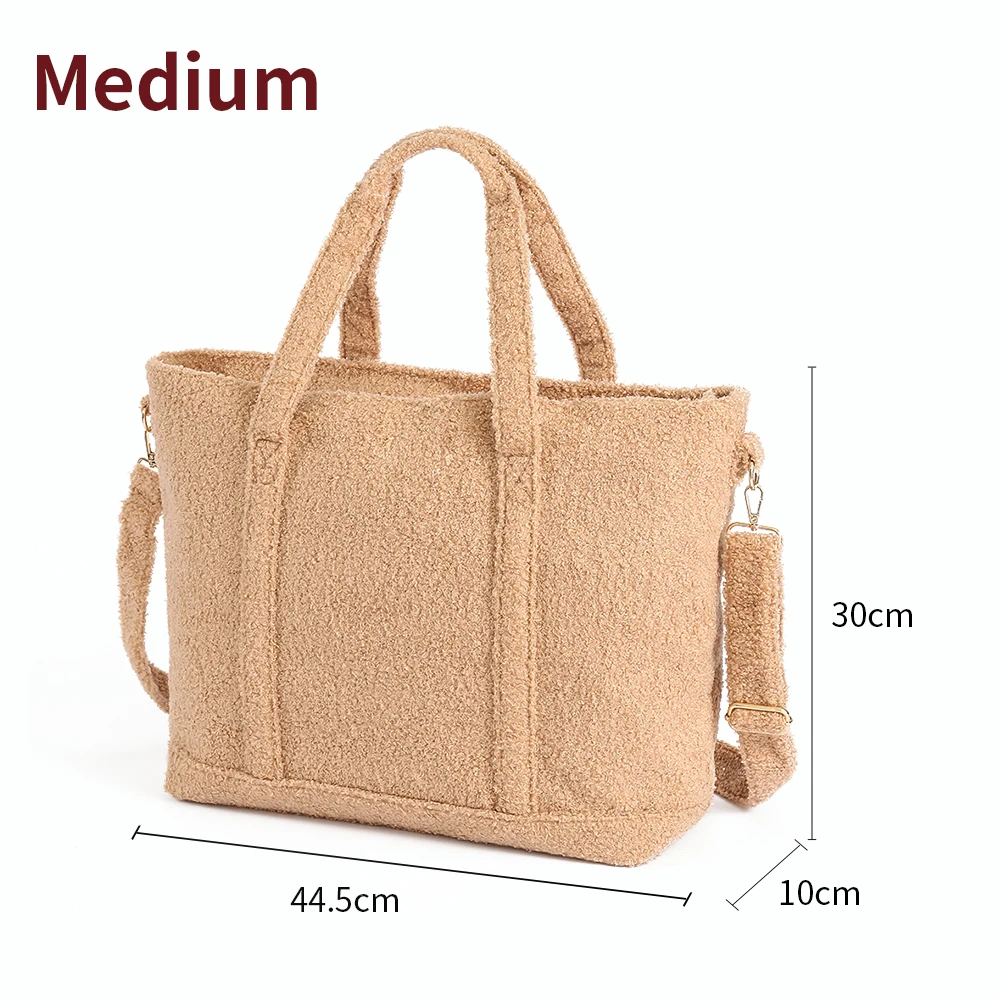 Custom Teddy Pink Fashion Personalized Chenille Patches Travel Handbags Women Handbags Ladies Tote Bags