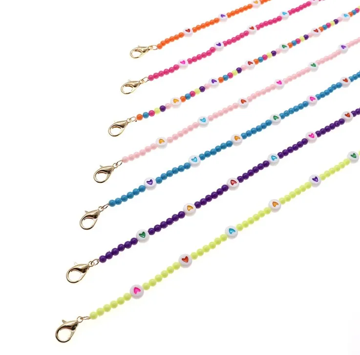 bohemian colorful beaded glasses chains for girls