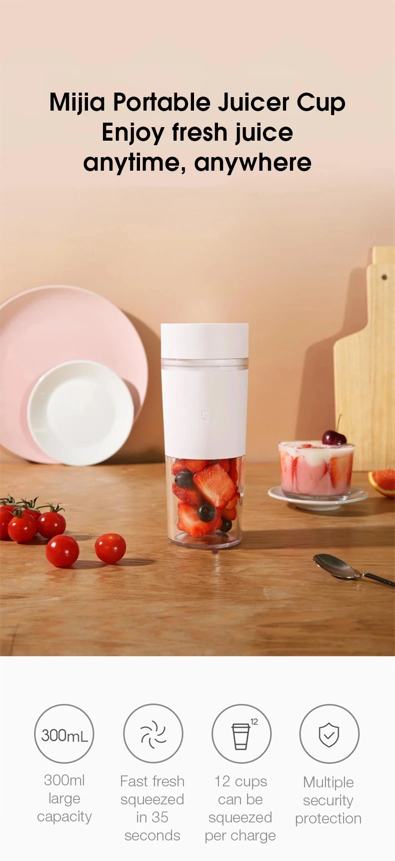 Xiaomi Mijia Portable Juicer Blender Electric Mini Blender Fruit