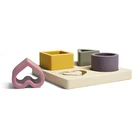 New Motessori Stacking Cognitive Hand Board Silicone Wooden Shape Geometric Puzzles For Kids