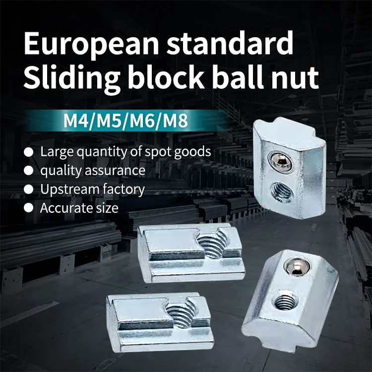 304045 Profile Elastic Nut, Marble Spring Plate Nut, Pre Installed Slider Nut, Steel Plate Semi-circular Steel Ball Slider Nut details