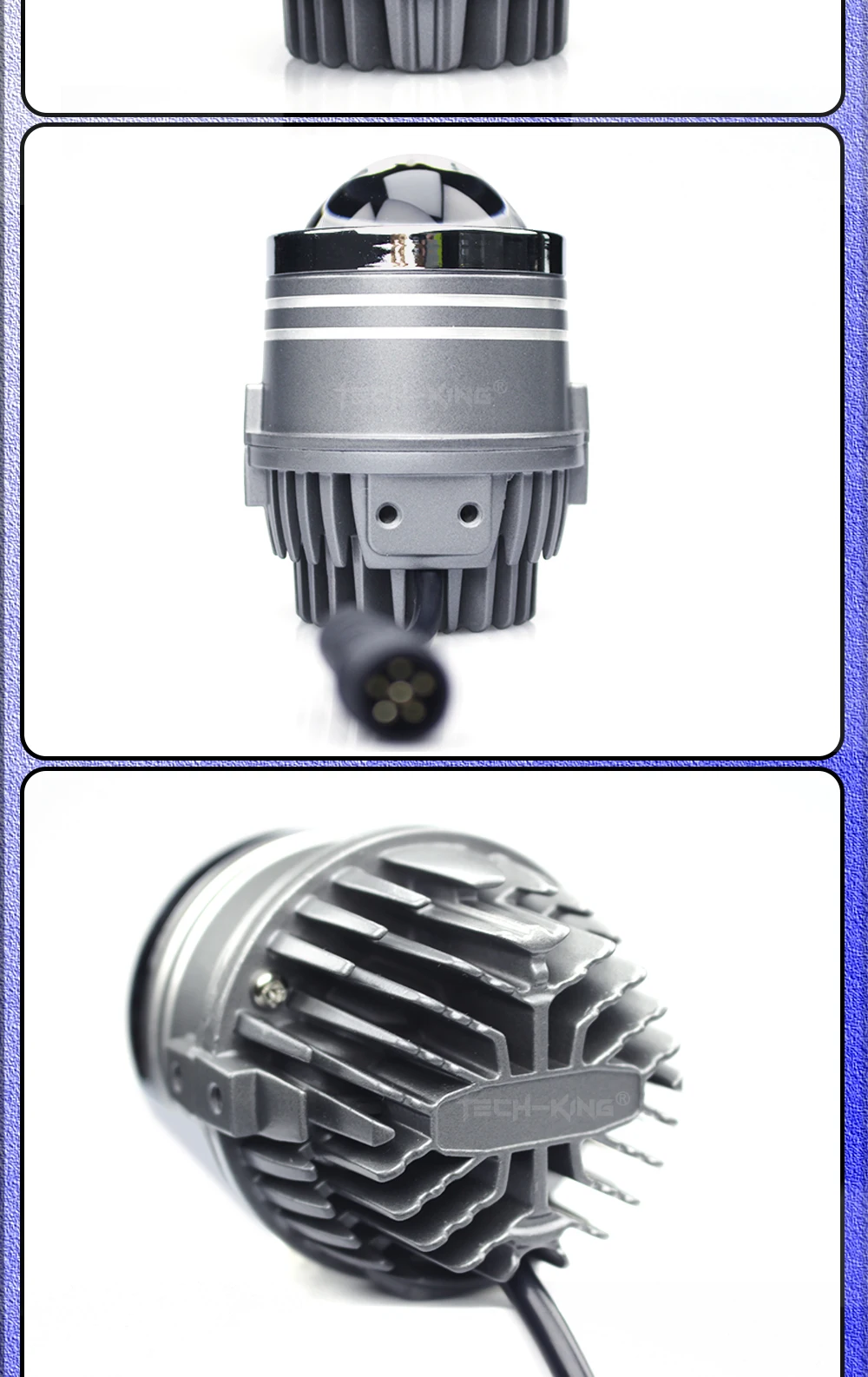 3 colors Bi Led Projector Lens High Low Beam Led Laser Fog Light Auto Accessories Customizable Logo 2 inch for Car Lens fog lamp