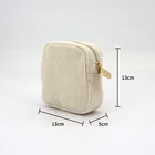 Fashion Custom Private Logo Corduroy Striped Lightweight Travel Cosmetic Bag Makeup Pouch For Women