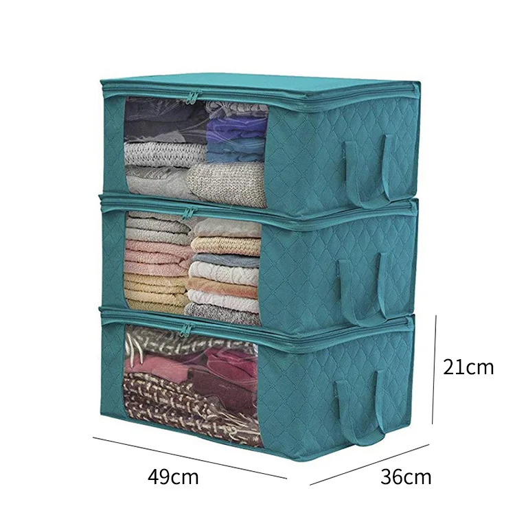 Large-capacity Non-woven Fabric Foldable Waterproof and Moisture-proof Clothing Storage Bag