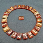 Red Stone Wholesale Red Agate Rune Set Aura Energy Stone Healing Crystal Semi-precious Stone Pocket Stone