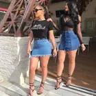 Skirt Jeans Hip Blue Skirt Women's Half-Length Denim Jeans Skirt Lady