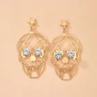 Earrings Personalized Fashion Jewelry Funny Halloween Golden Skull Face Earrings Earrings