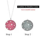 Women Charm Hot Popular Women Leather Stainsteel Steel Long Charm Gold Chain Round Pendant Jewelry Necklace