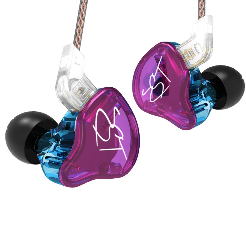 KZ ZST Headphones 1DD+1BA Hybrid Bass In Ear Wired Earphones 3.5mm Noise Cancelling HiFi Music Sports Bass Earbuds Headset