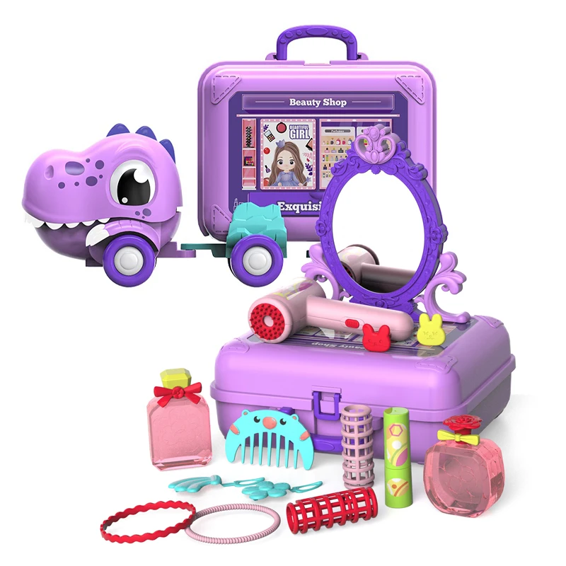 Kids makeup sets for girls make up kit girls beauty and fashion toys with truck storage box
