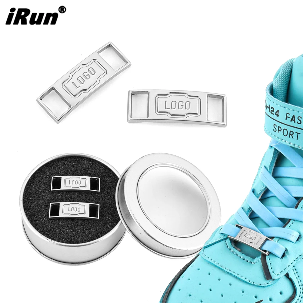 iRun Custom Engraving Logo Zinc Alloy Blank Shoelaces Charm Metal Sneaker Charms Shoelace Accessories Shoelace Charm