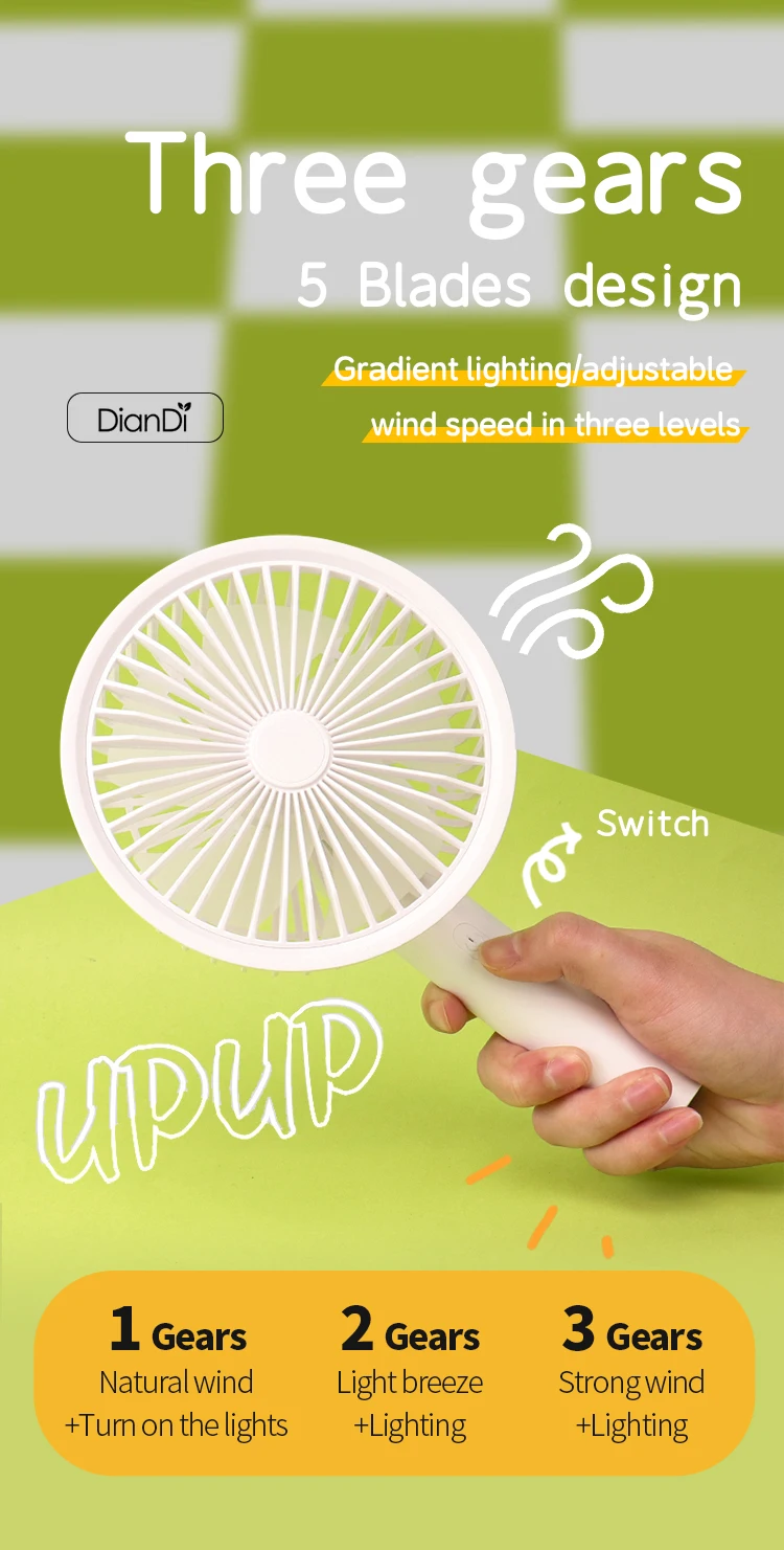 Portable Rechargeable Mini Fan, DD8007, USB - detail 12