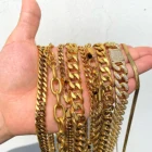 Gold 18K Gold Plated Stainless Steel Miami Necklace Unisex Punk Jewelry Chunky Gold Cuban Necklace