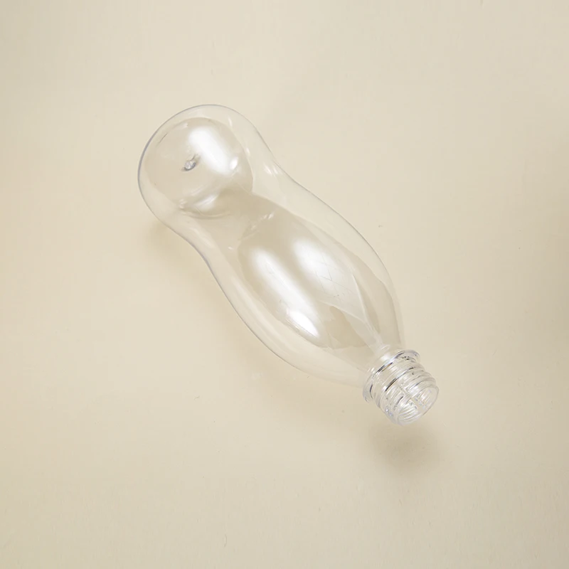 Wholesale Custom Logo Design Reusable 500 1000ml Transparent Sealed Sleek Small PET Plastic Juice Milk Bottles supplier