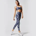 Clothing Sports 2 Piece Leggings Set Plus Size Fitness Clothing Women Leggings And Sports Bra Set Snake Skin Yoga Sets