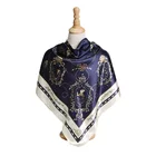 Long Custom 90cm Design Printed Fashion Chiffon Women's Large Square Silk Scarf Print Long Satin Silk Scarf