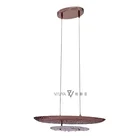 Purple Oval New Purple Bronze Noble Copper Oval Clubhouse LED Pendant Lamp For Dining Room