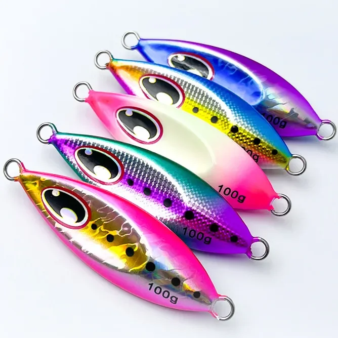 Slow Jig Machine Fish Bait Metal Fixture 40g 60g 80g 100g 120g 150g Casting Luminous Artificial Fish Bait for Sea Fishing