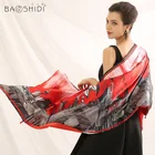 Vintage Silk High Quality Digital Printing Rectangular Scarves Ladies Vintage Silk Scarf