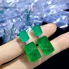 Gemstone Earrings Stud Earring Hot Sale 925 Sterling Silver Emerald Gemstone Stud Earrings