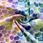 Cotton Fabric Baby Clothes Bamboo Cotton Fabric Digital Printed Cotton Bamboo Jersey Fabric Heart Design For Baby Clothes
