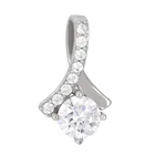 Necklace Charm Fashionable Simple Women Jewelry Necklace Design 10k White Gold Moissanite Stone Charm Pendant