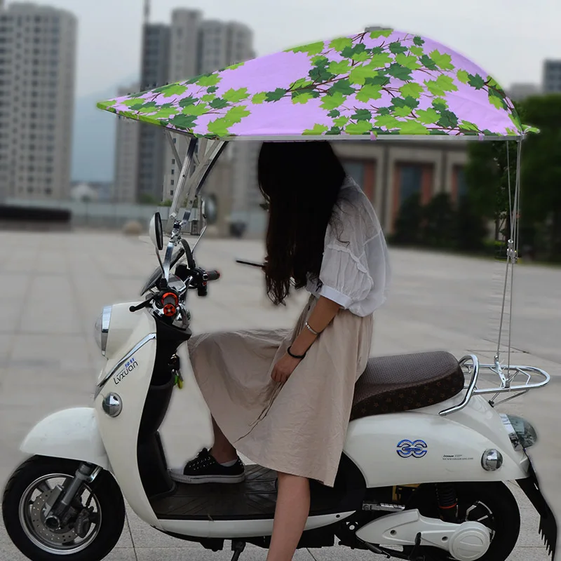 KLH438 Anti UV Black Coating Motorcycle Umbrella Outdoor Windproof Electric Bike Cover Motorbike Umbrellas For Rain And Sunshade