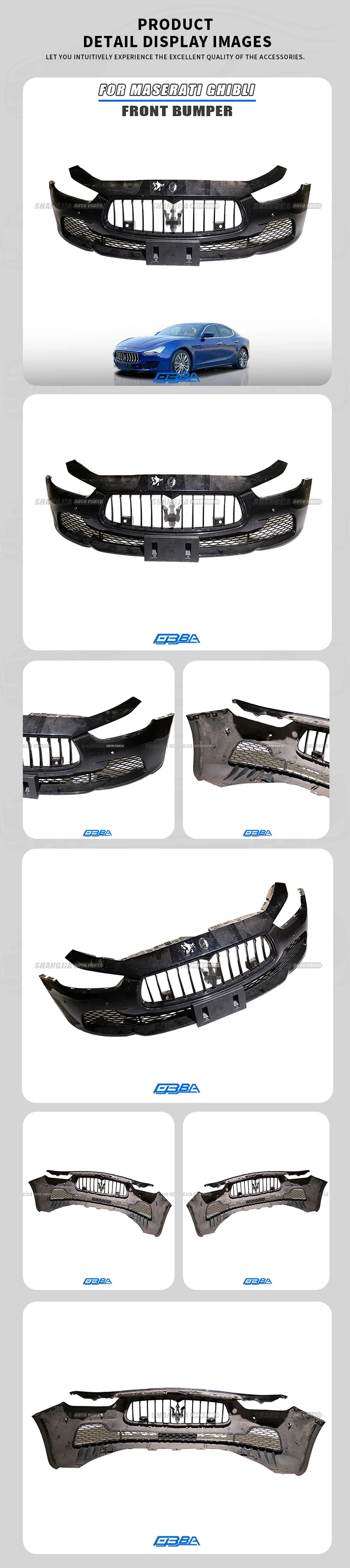 Critical Spare For Maserati Ghibli 2013-2017 Long Lasting Plastic Black Front Bumper OE 673001801 manufacture