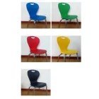 Plastic Chairs And School Plastic PP Plastic Back Chairs With Steel Leg And Universal Foot For School