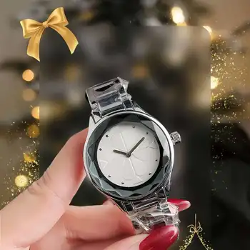 Cutting Glass Design Fashion Lady Watch Waterproof Stainless Steel Women Quartz Watch for Girl Free Gift Box geneva bangle watch