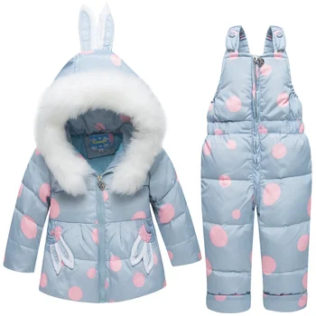 -30 winter Russia children kids baby ski coat waterproof snow suits