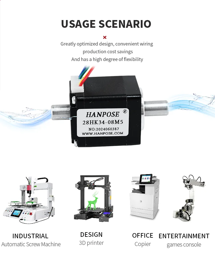 product hanpose nema 34 08a dual axis stepper motor 28hk34 28hk40 28hk50 18 degrees 2 phase stepper motor-4