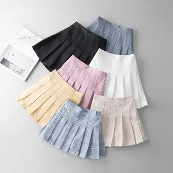 Summer New Elastic Waist Plaid All-match Pleated School Student Kids Clothes Little Baby Girl Short Mini Skirt