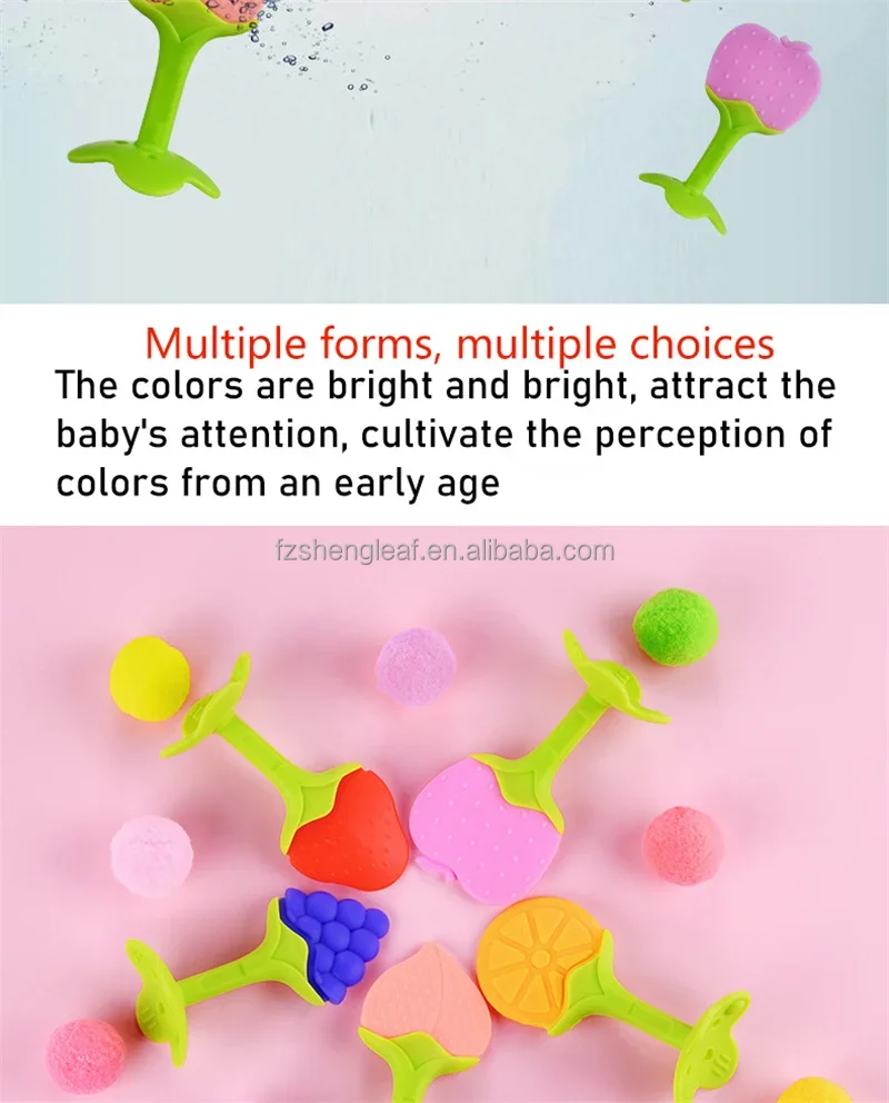product bpa free food grade custom fruit sucking chew baby toy silicone silicon animals pacifier teething teether for newborn gift-4
