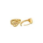 Hoop Earrings Huggie Hoop Earrings Champagne Gold Plated Brass Small Geometric Earrings For Women