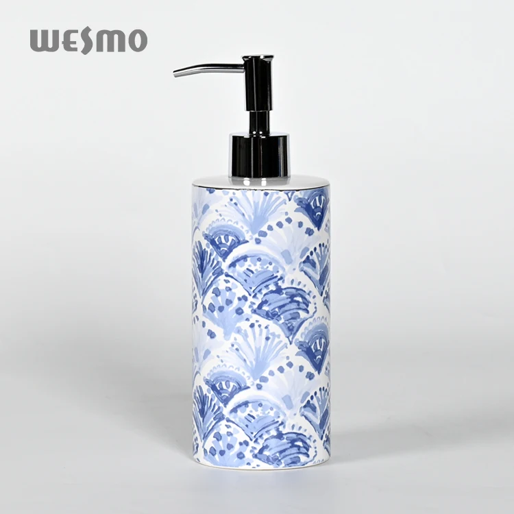 Blue Bathroom Accessory Set  luxury Home Hotel ceramic Lotion Bottle Liquid Soap Dispenser bathroom items soap set