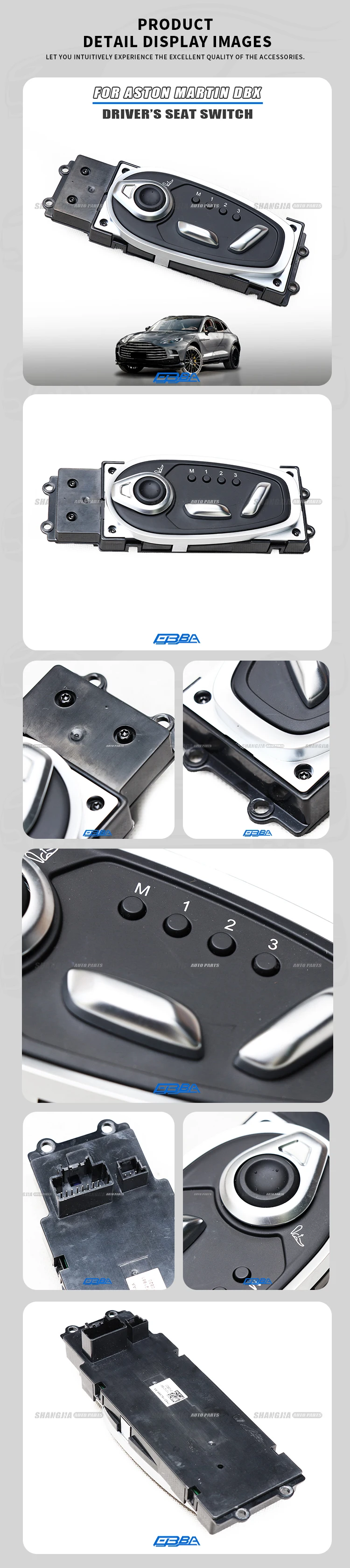 Plastic Driver Seat Switch For Aston Martin DBX MY83-14C699-A 2019-2023 High Quality Original On Off Switch Push Button factory