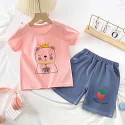 Summer kids boutique clothing sets Children's Short-sleeved T-shirt Two-piece Suit Baby Sets Clothes