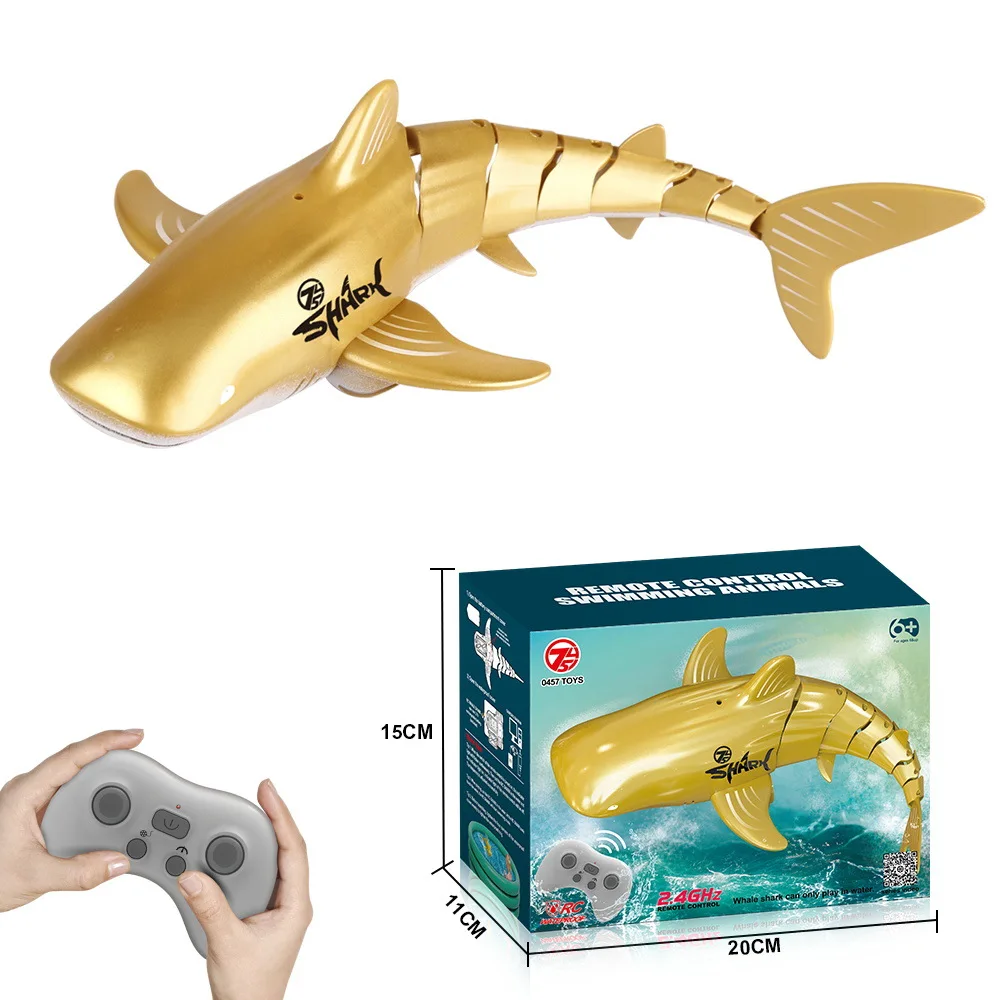 Sell like hot cakes 2.4G Simulation swimming fish in water playing RC animal remote control shark Kids Remote Control Toy