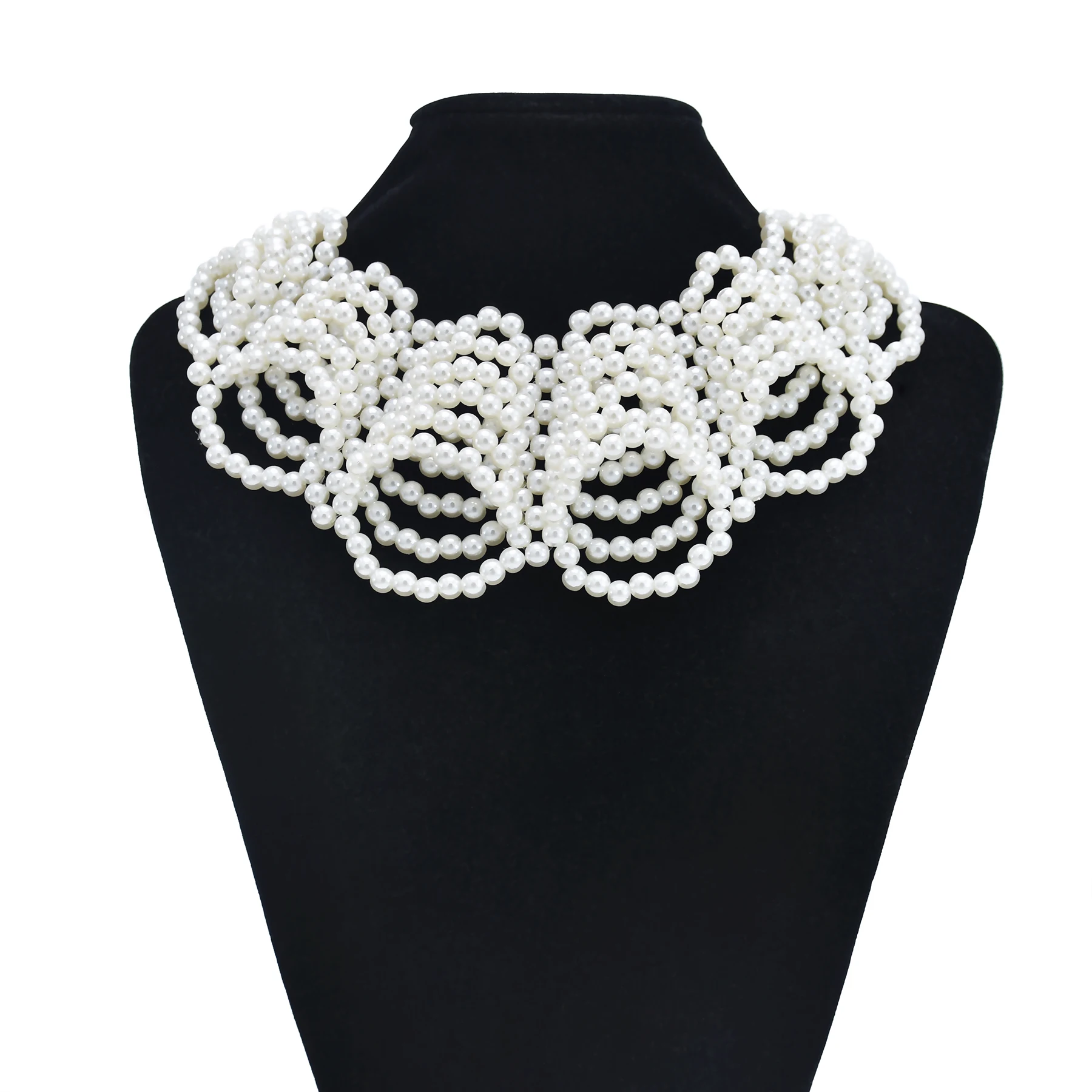 Fashion Multilayer Pearl Necklace White 