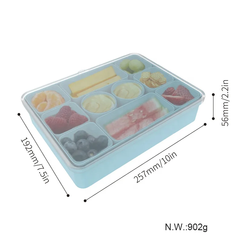 Custom Kids Lunch Box for School Snack Container Portable Silicone Divided Snacks Box for Children Travel Snack Storage Box