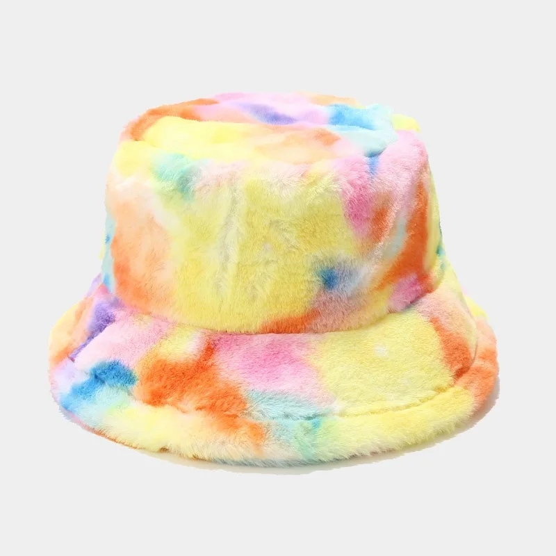 5 colors printed warm plush fuzzy fisherman hat wholesale women winter faux rabbit fur bucket tie die hat 5 colors printed warm plush fuzzy fisherman hat wholesale women winter faux rabbit fur bucket tie die hat