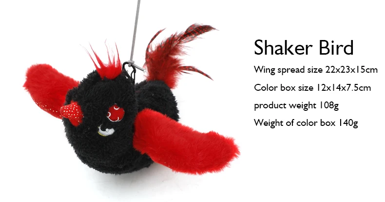 HOT Red Bird Cat Toys Touch Activated Flapping Wings Sparrow Interactive Smart Cat Toys USB Pet Products factory