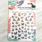 Butterfly Stickers Fashionable Holographic 3D Butterfly Nail Decals Self Adhesive Nail Stickers