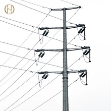 Electrical  Steel  Power Poles Utility Pole For Electrical Transmission