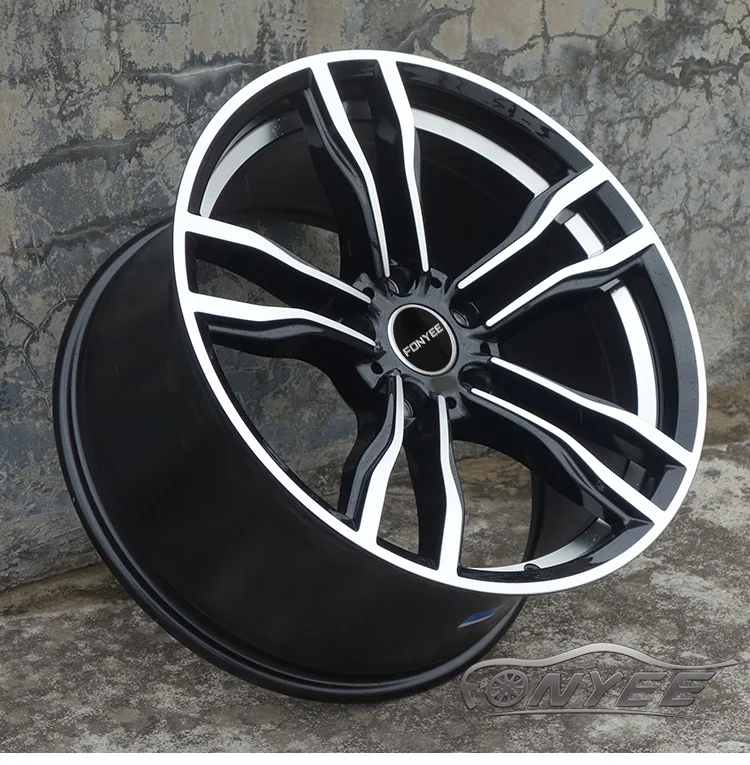 F80E209 Fonyee alloy wheel auto popular 22 inch 10/11j 5 holes 5X120 quality black machine face gun-grey car rim in stock