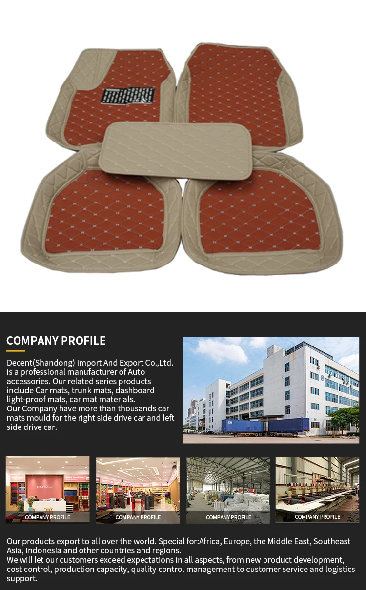 3D Universal Factory direct sale car mat hand sew leather car floor mat