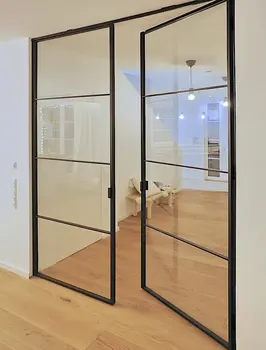 Alufront NFRC AS2047 Hot Sale Modern Design Aluminum Double Swing Door Commercial Patio Entrance Doors