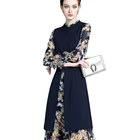 Long Dress Dresses Women Women'S 2021 New Printed Temperament Mature Style Skirt Long Sleeve Dress